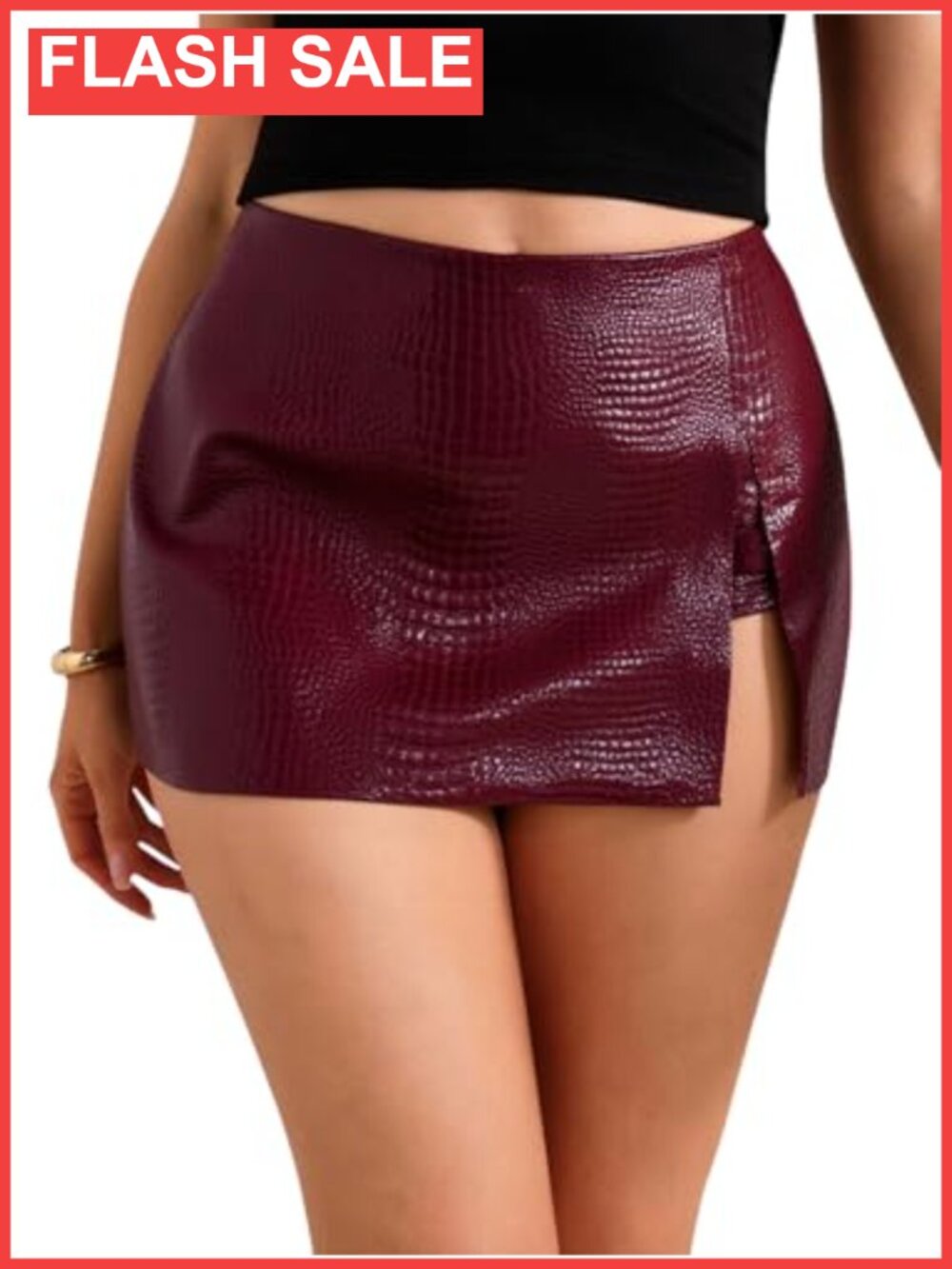 Faux Leather High Waisted Stretchy Mini Shorts Y2k Club Party Skort
